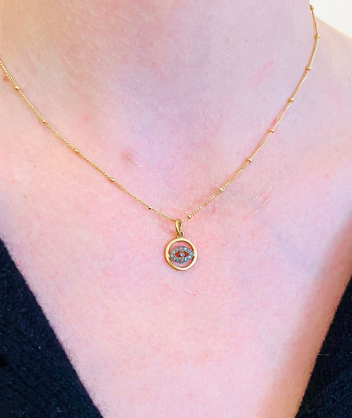 Golden Eye Diamond Pendant Necklace – Sissy Yates Designs