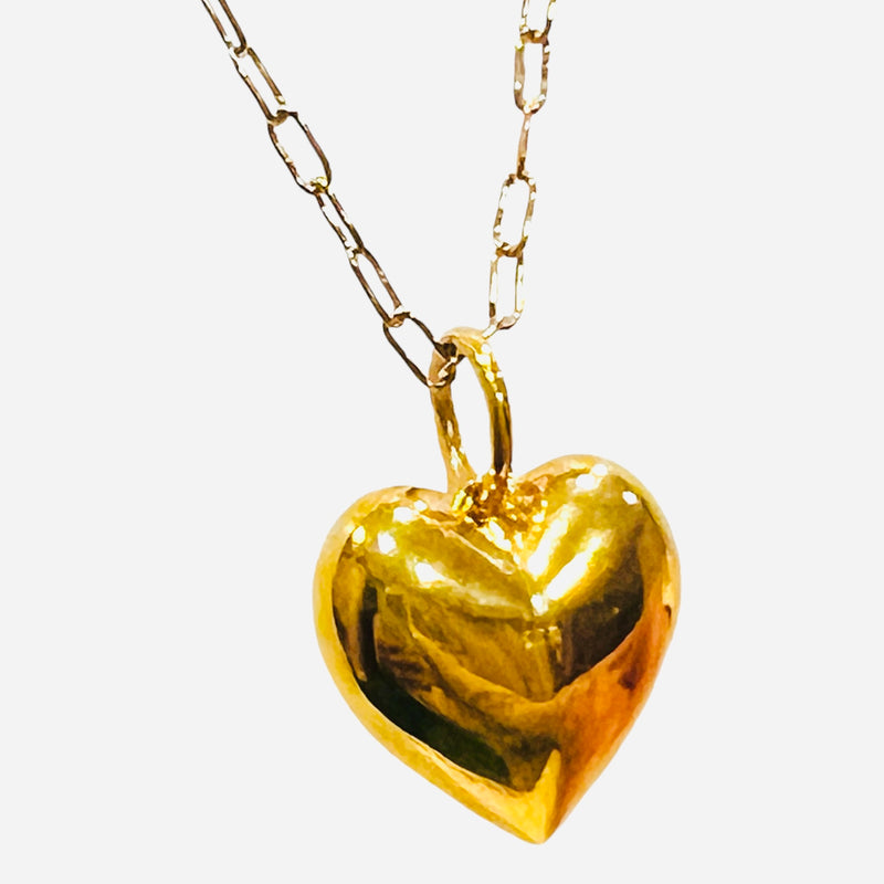 Puffy Heart Pendant Necklace