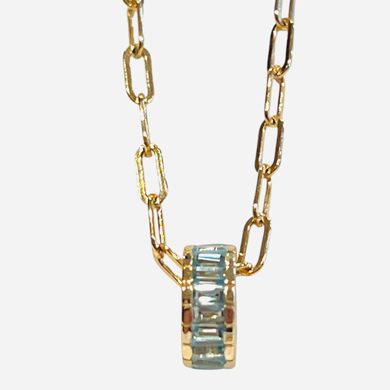 Beacon Blue Topaz 14k Gold Pendant Necklace