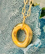 Golden Donut Pendant Necklace