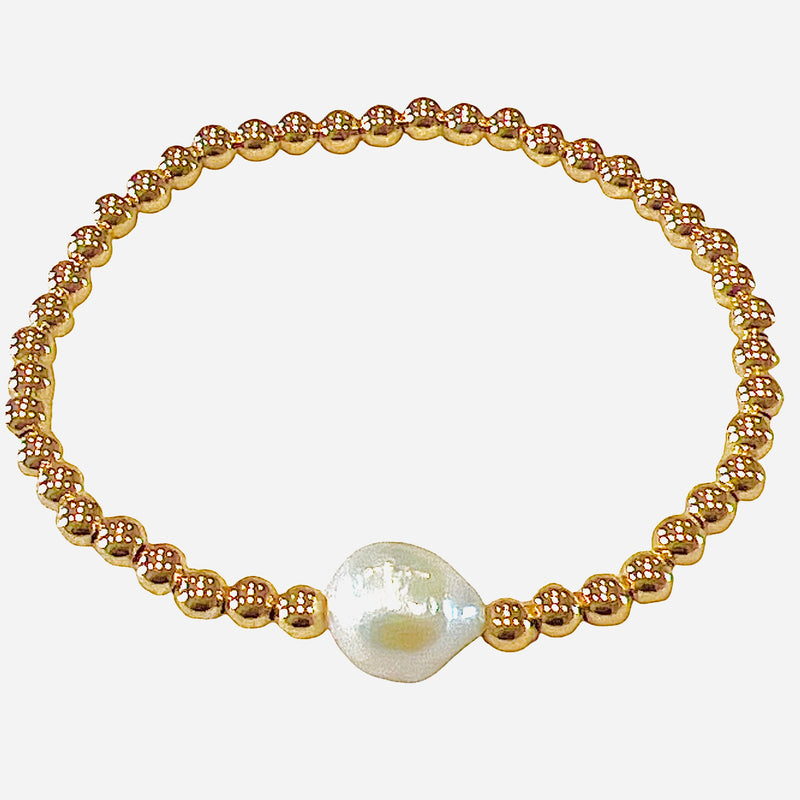 Gold Fill Single Pearl Bracelet