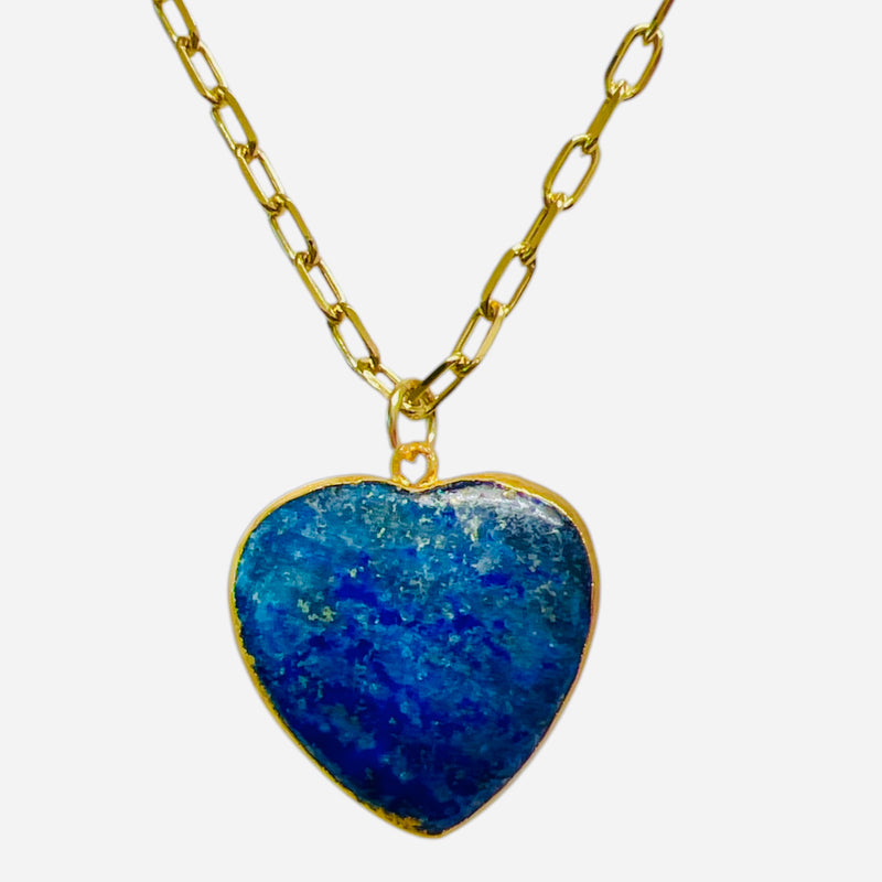 Lapis Heart Pendant Necklace